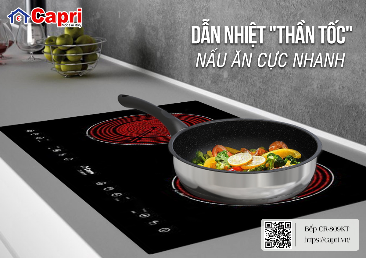 Bếp điện từ kết hợp hồng ngoại Capri Việt Nam